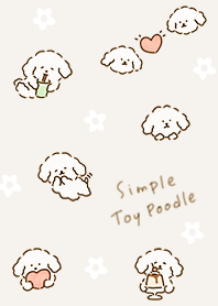 beige Simple Toy Poodle and Flowers 03_2