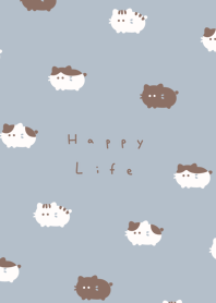 圓圓貓 - blue beige.