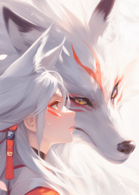 Fantasy beauty and snowy silver fox 2