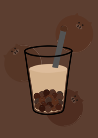 喝杯珍豬奶茶！(深咖啡色)