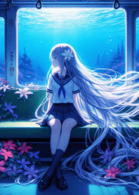 train, anime, under the sea