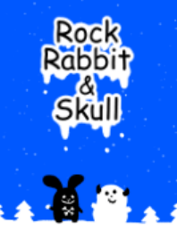 Rock rabbit and skull/winter snow