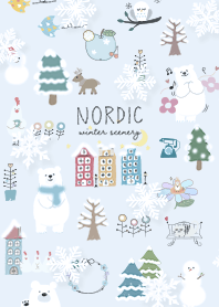 blue Scandinavian snow falling 15_2