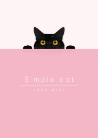 黒猫とシンプル ローズピンク.