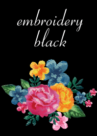 flower embroidery-black-