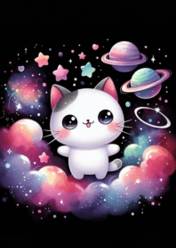 Fat cat cute cuddly galaxy n.48