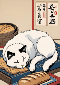 Ukiyo-e Meow Meow Cats d03f08