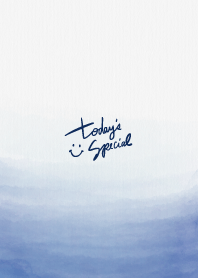 Watercolor gradation blue smile2