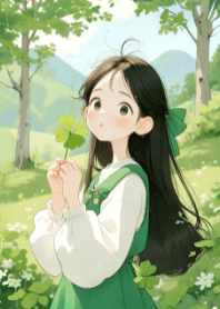 Cute Girl and a Clover V.59