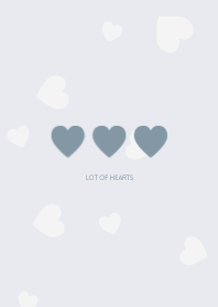 SIMPLE HEARTS :  ivory & blue