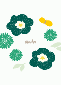 Japanese color flowers and butterfly21 J