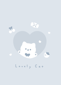 cat&heart&items/ pale blue gray
