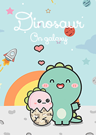 Dinosaur on galaxy blue