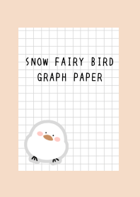 SNOW FAIRY BIRD GRAPH PAPER-PINK BEIGE