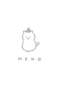 ねこサンタ。白とグレー