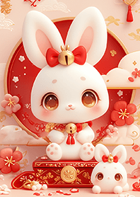 ⭐️桃花の招財うさぎ❤️