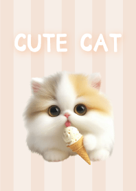 Cute cat eating dessert