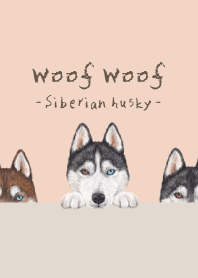 Woof Woof - Siberian husky - SHELL PINK