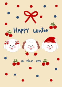 Dog happy winter minimal cute 95