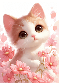 귀여운 작은 우유 꽃 고양이 ❤