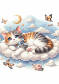 A Kitten's Cloudy Repose