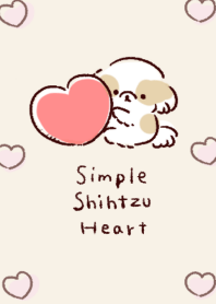 simple Shih Tzu heart pink beige