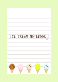 ICE CREAM NOTEBOOK/YELLOW GREEN