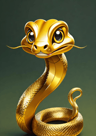 Chibi golden snake   7A0a9c