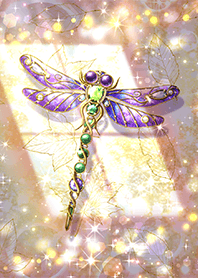 Green and lavender dragonfly jewelry