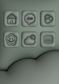 Simple 3D puffy icons- Military Green