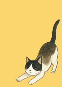 tuxedo cat03 on light yellow