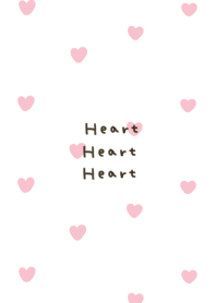 White and pink heart pattern.