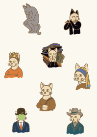 有名な絵画猫/茶色