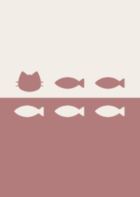 cute cat&fish.(beige&dusty colors:01)