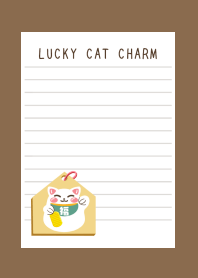 LUCKY CAT CHARM NOTEBOOK-BROWN