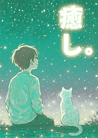 Boy and Cat Gazing at the Stars 1C