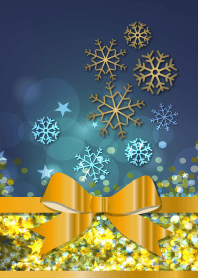 雪の結晶とネオンイルミネーション