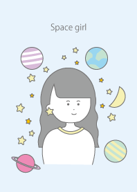 space and girl