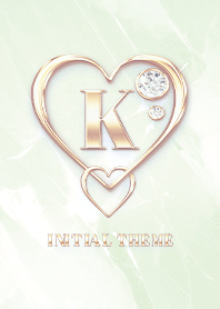 [ K ] Heart Charm & Initial  - Green