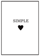 SIMPLE HEART =white black=