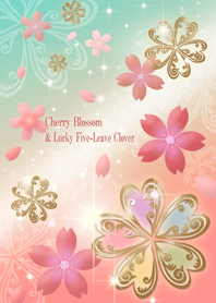 Cherry Blossom&Lucky Five-Leave Clover