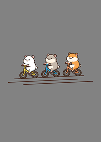 Hamster riding a bicycle-Iron Gray