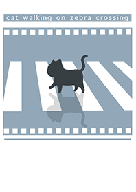 cat zebra crossing J-gray blue (bw4)
