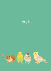 Birds2 on blue green