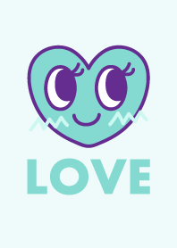 Heart and LOVE mint green