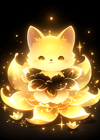 Nine-tailed fox with golden lotus JP