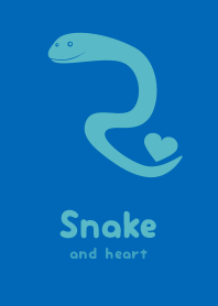 Snake & heart cobalt blue