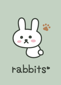 兔子*綠色*墊