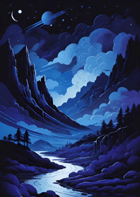 Moon in the dark night c54eE2