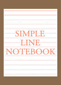 SIMPLE ORANGE LINE NOTEBOOKj-BROWN